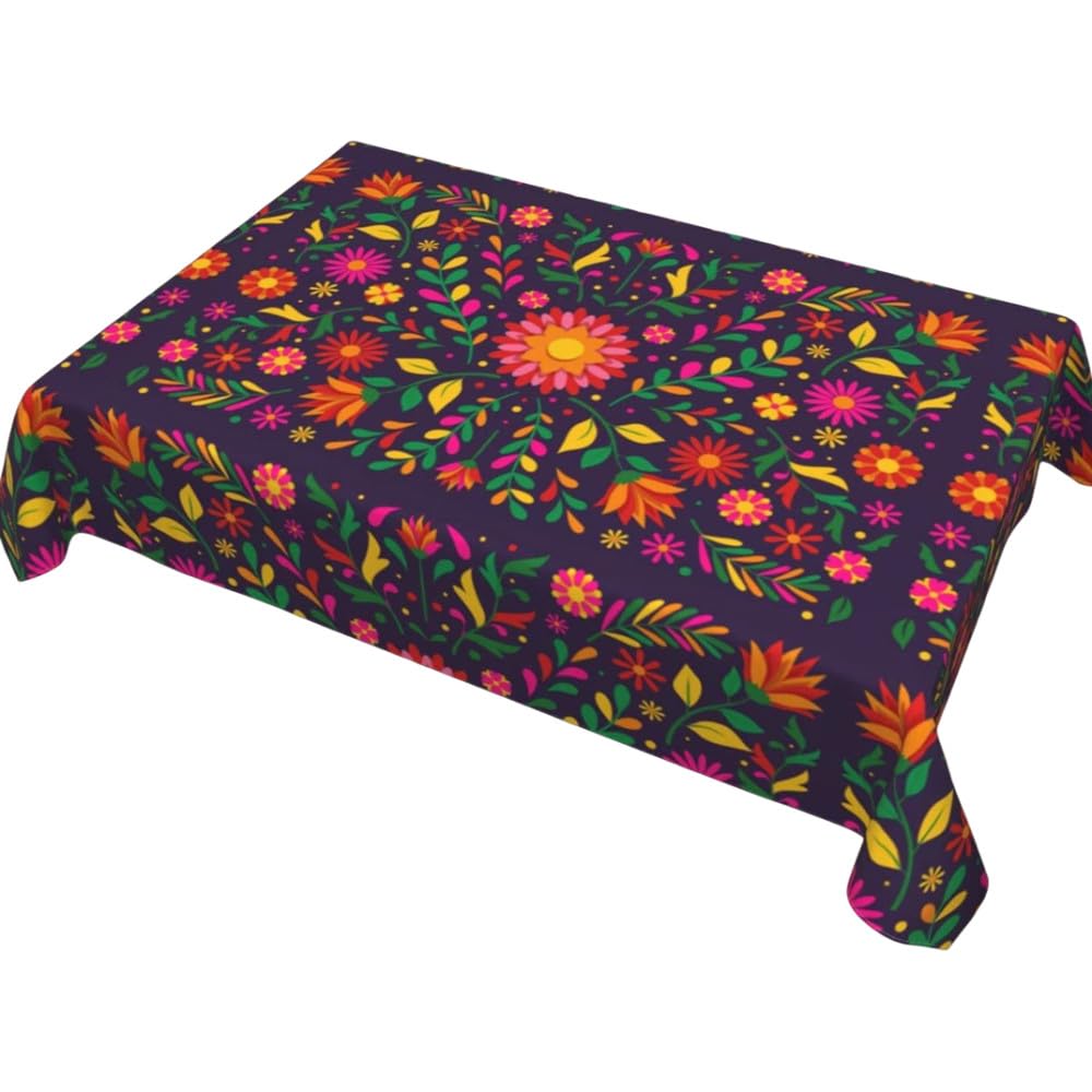 Mantel Rectangular Floral, decoración para Fiestas navideñas, Cubierta de Mesa de Tela para decoración de Mesa de Cocina, 01,100x160cm 39x63inch