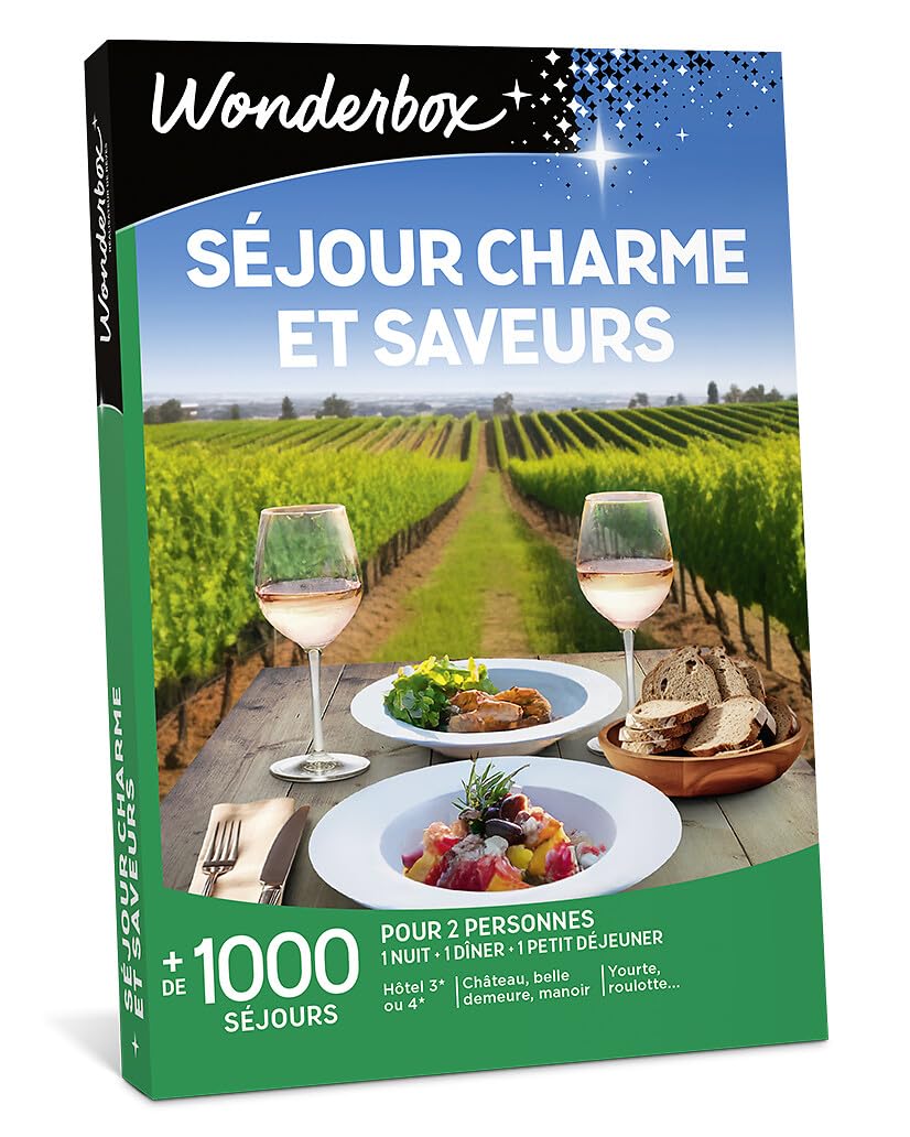 WONDERBOX - Séjour Charme Et Saveurs - Coffret Cadeau - Idée Cadeau Séjours