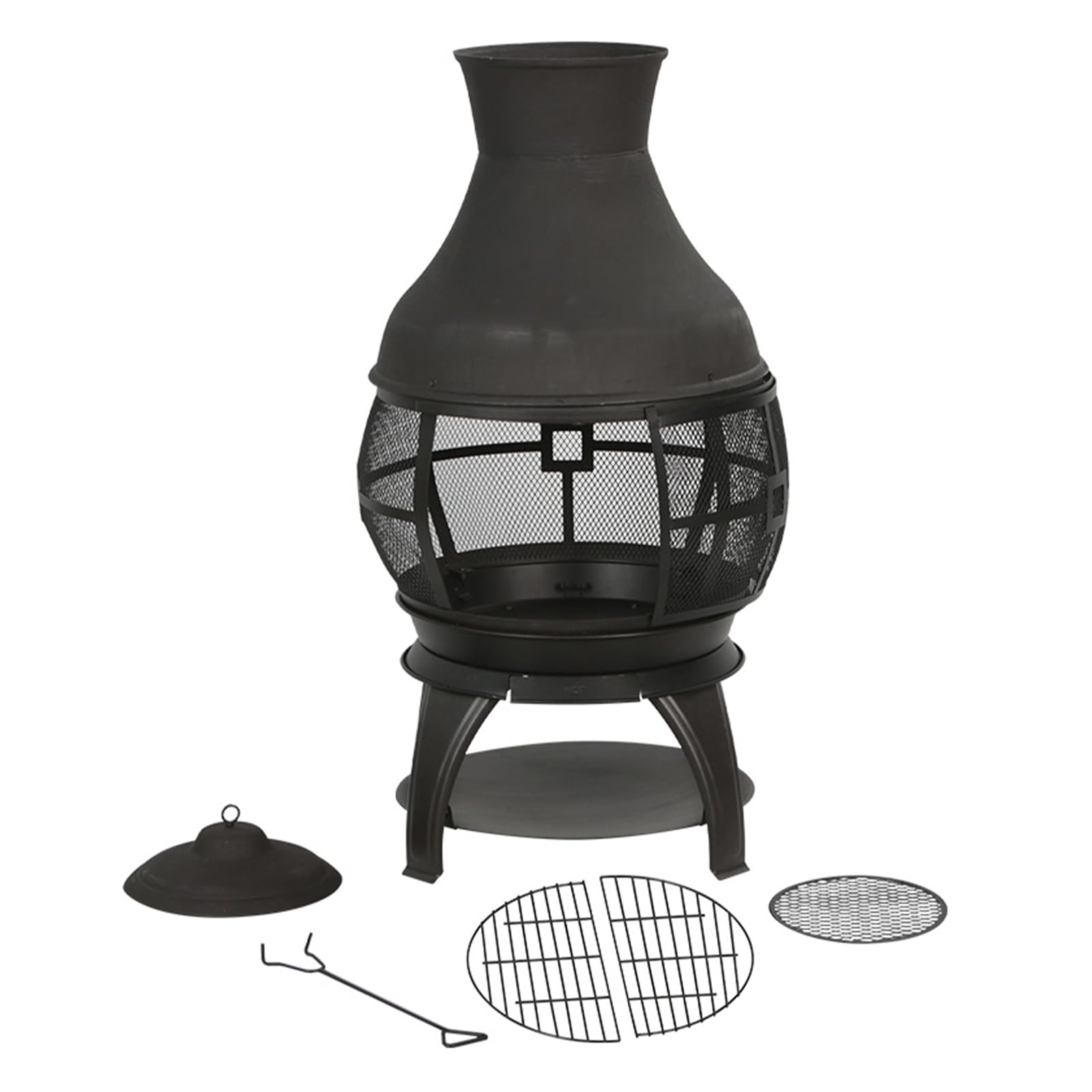 Brasero d'extérieur portable brûleur à bois et charbon pour terrasse