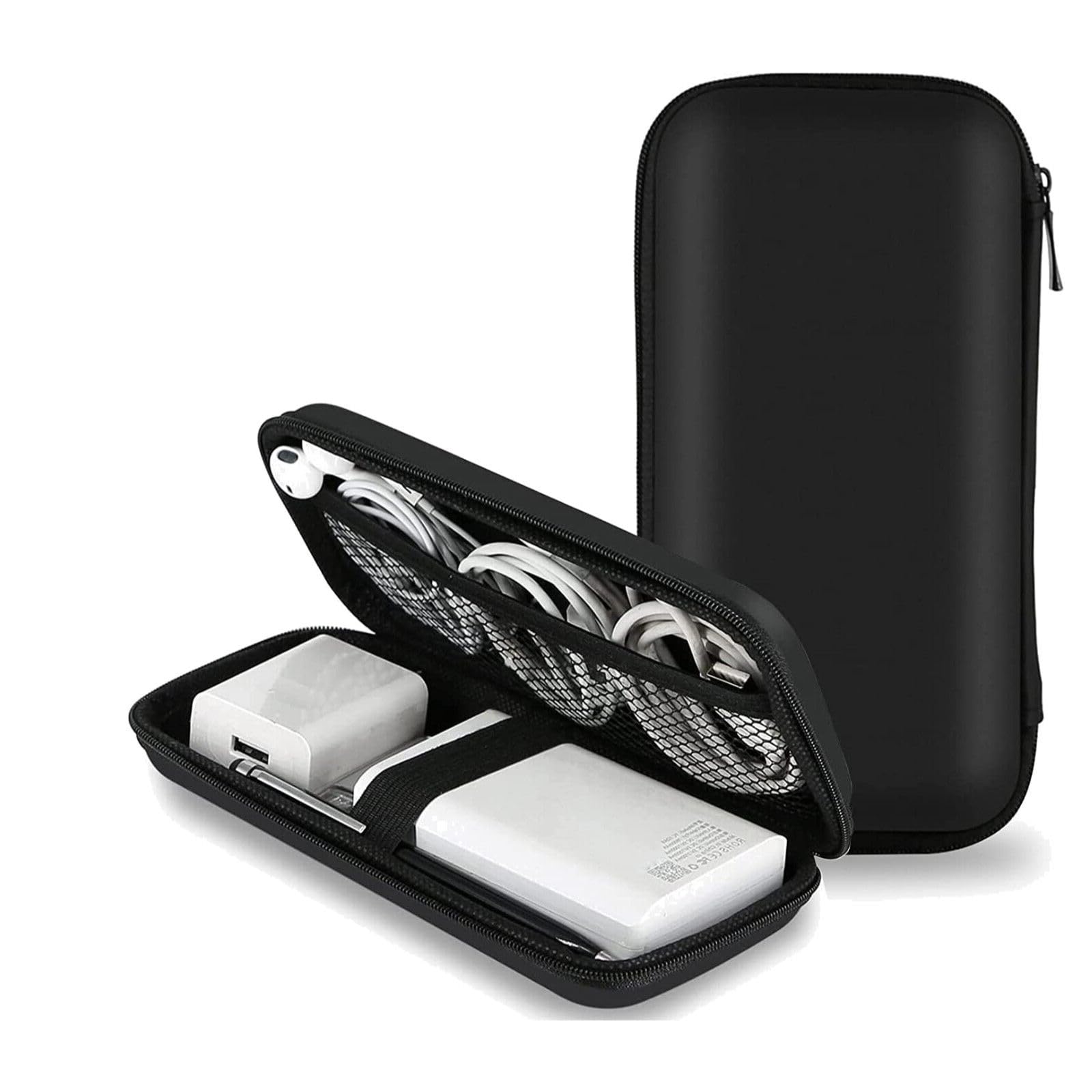モバイルバッテリー対応収納ケース 収納ポーチ バッグ 便利グッズ モバイル収納 USB用収納ポーチバッグ ガジェットポーチ 大容量 防水 防震 防塵 軽量 充電ケーブル スマホPC周辺機器 SDカード用 ブラック