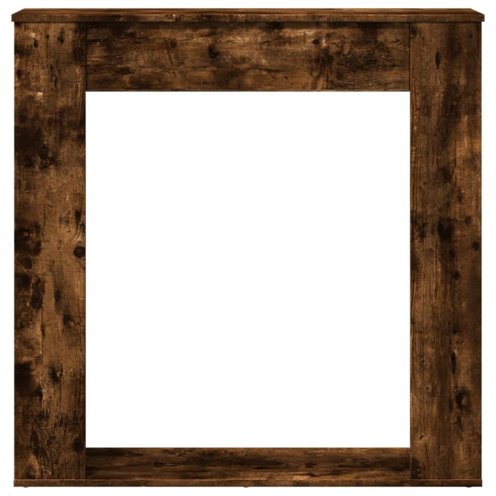 Kaminumrandung Räuchereiche Holzwerkstoff 100x20x100 cm Kaminsims mit Ablagefläche für Elektrokamine Kaminzubehör und Ofenzubehör zur sicheren Aufbewahrung und Dekoration im Wohnzimmer