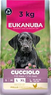 EUKANUBA Cibo secco per Cuccioli con pollo fresco per razze di taglia grande - Alimento secco premium per Cani giovani, 3 kg