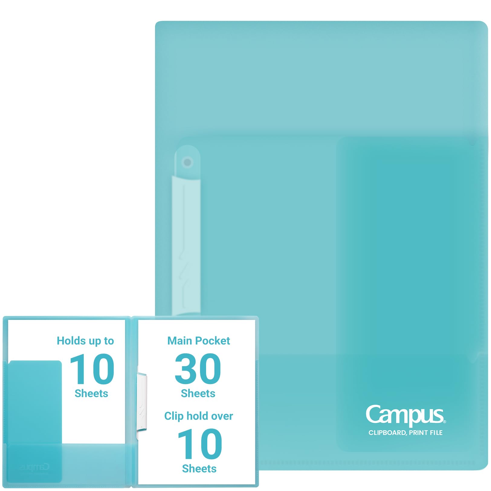 Kokuyo Campus FU-CE755LB Easy to Review Clip-on File A4 Light Blue Imported from Japan