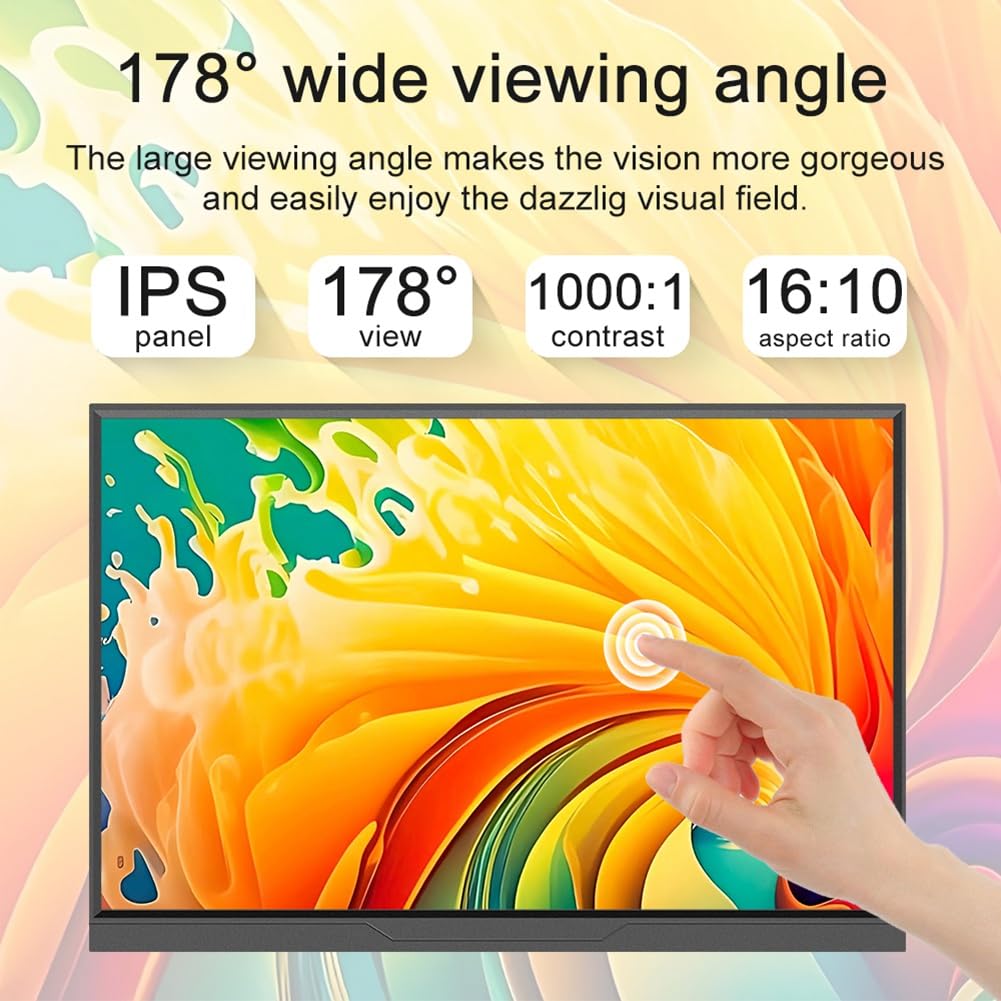 Przenośny monitor 16-calowy ekran dotykowy IPS panel 1900x1200P drugi ekran do gier rozszerzony wyświetlacz do komputera PC laptopa