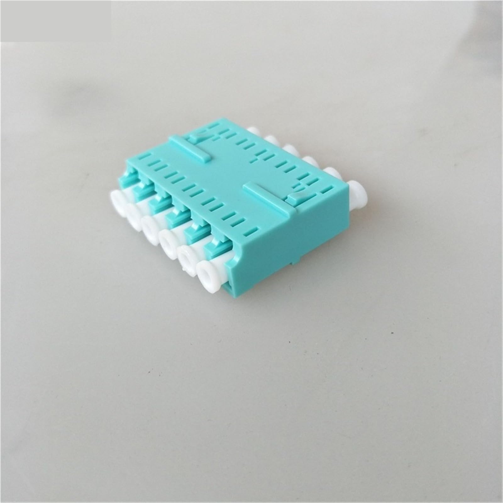 Adaptateur LC 6 cœurs, Adaptateur Fibre Optique OM3 LC/A Bleu-Vert, 100 pièces, coupleur de Fibre Optique, connecteur FTTH, Adaptateur 6 Ports(Aqua OM3)