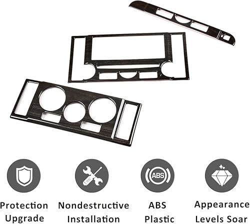 Miniatura 6 de YIWANG para Land Rover Discovery 3 LR3 2004-2009 coche modo de control central botón marco etiqueta engomada coche Accesorios (grano de madera negra)