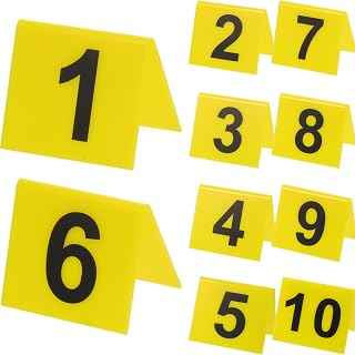 10 Pack Acrylic Evidence Markers Crime Scene Markers, 1-10 Tents Evidence Number Cards Party Decorations for Kids Adults Detective Game Halloween Props