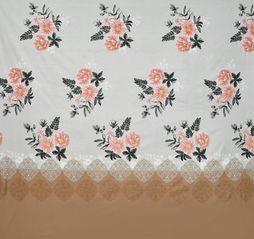 Image of NEW LEAF Pure Cotton Full Elastic Fitted Bedsheets for Double King Size Bed with 2 Pillow Covers 220 TC Supersoft |Wrinkel Free Bed Cover Size - 72x78+10 inches, Pink Rose