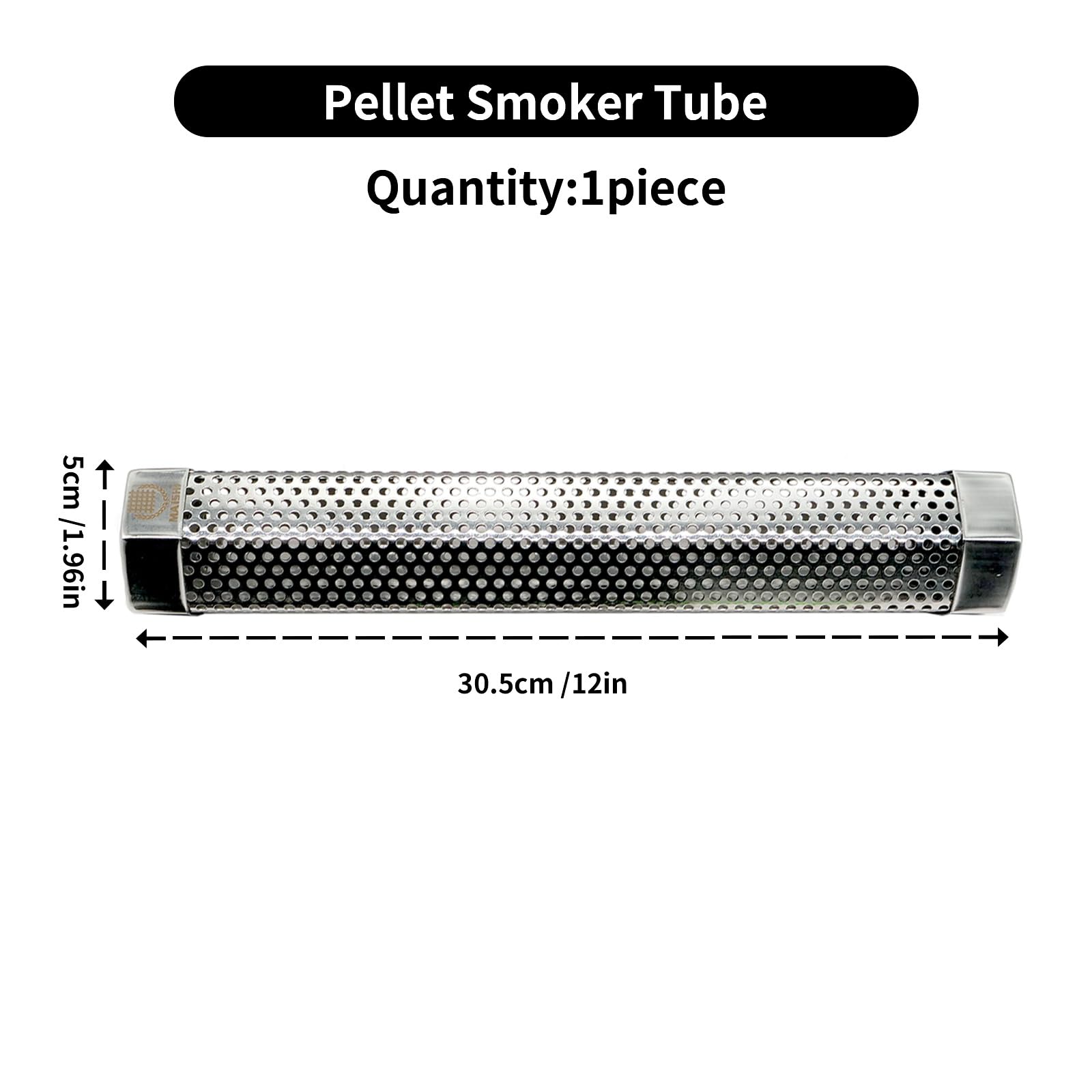 Tubo de ahumador de pellets de 12 pulgadas, acero inoxidable 304 de grado alimenticio para ahumar en caliente o frío, más de 5 horas de humo sabroso para barbacoa, carne, queso, pescado y más 2