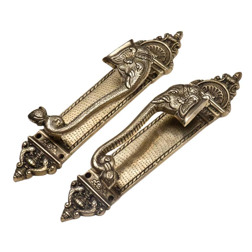 Indian-Shelf Brass Door Handle | 1 Pair Elephant Kitchen Pull | Gold Door Handles | Door Handle | Main Door Handle (B088Q1R1XB) Amazon Price History, Amazon Price Tracker
