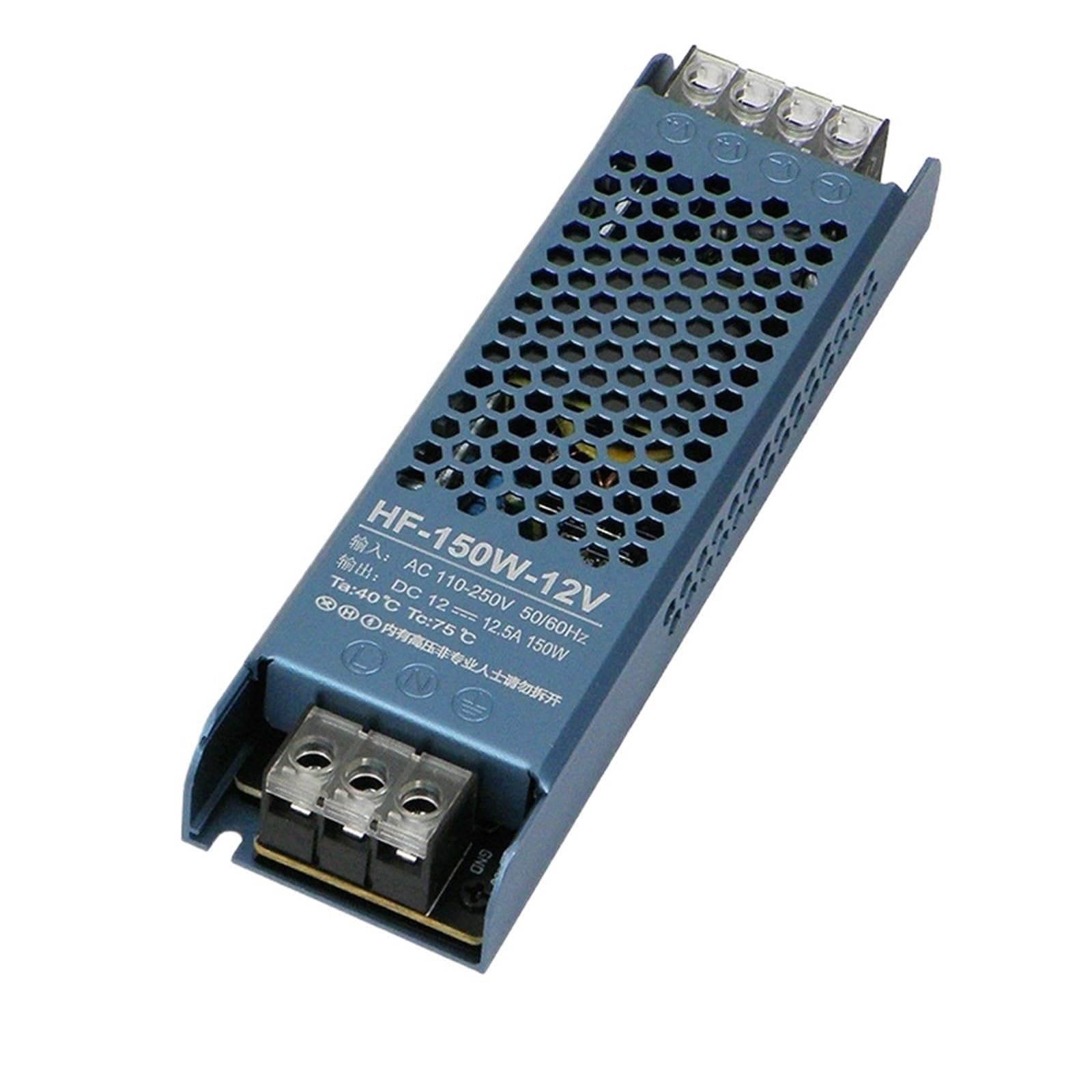 Transformateur LED 12V 150W ultra-fin avec tension stable 12.5A
