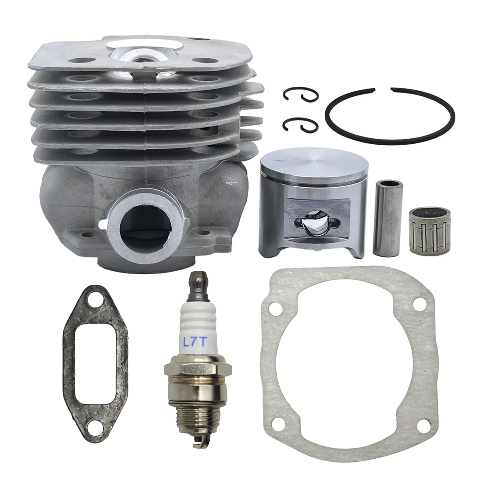 Compatible con motor de motosierra for H-U-S-Q-V-A-R-N-A 365 362, piezas de motor, cilindro redondo de 48 mm, anillos de pistón, jaula, juego de juntas de cojinete.
