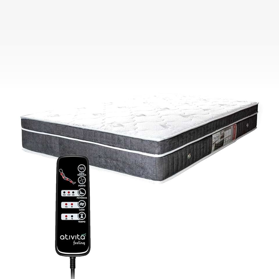 Colchão Casal (1,38 x 1,88 m) com Controle Massagem (Cinza Grafite)