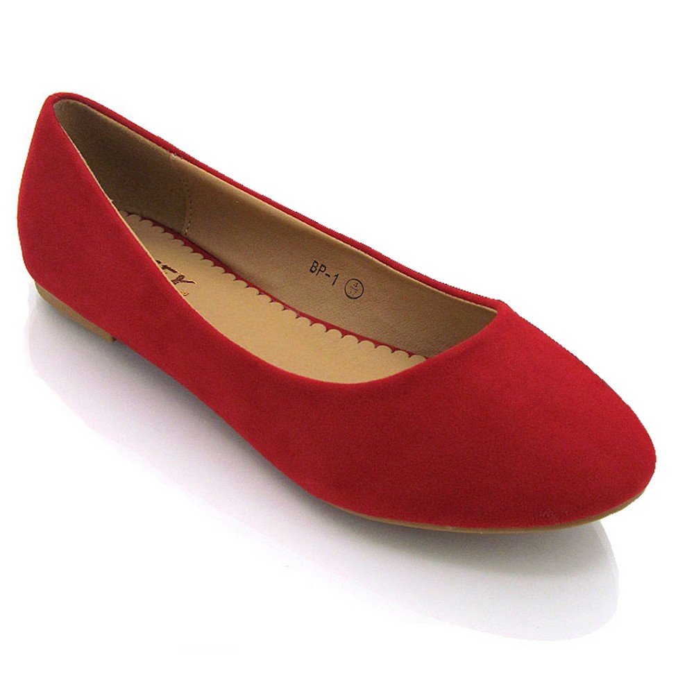 red flat pumps shoes