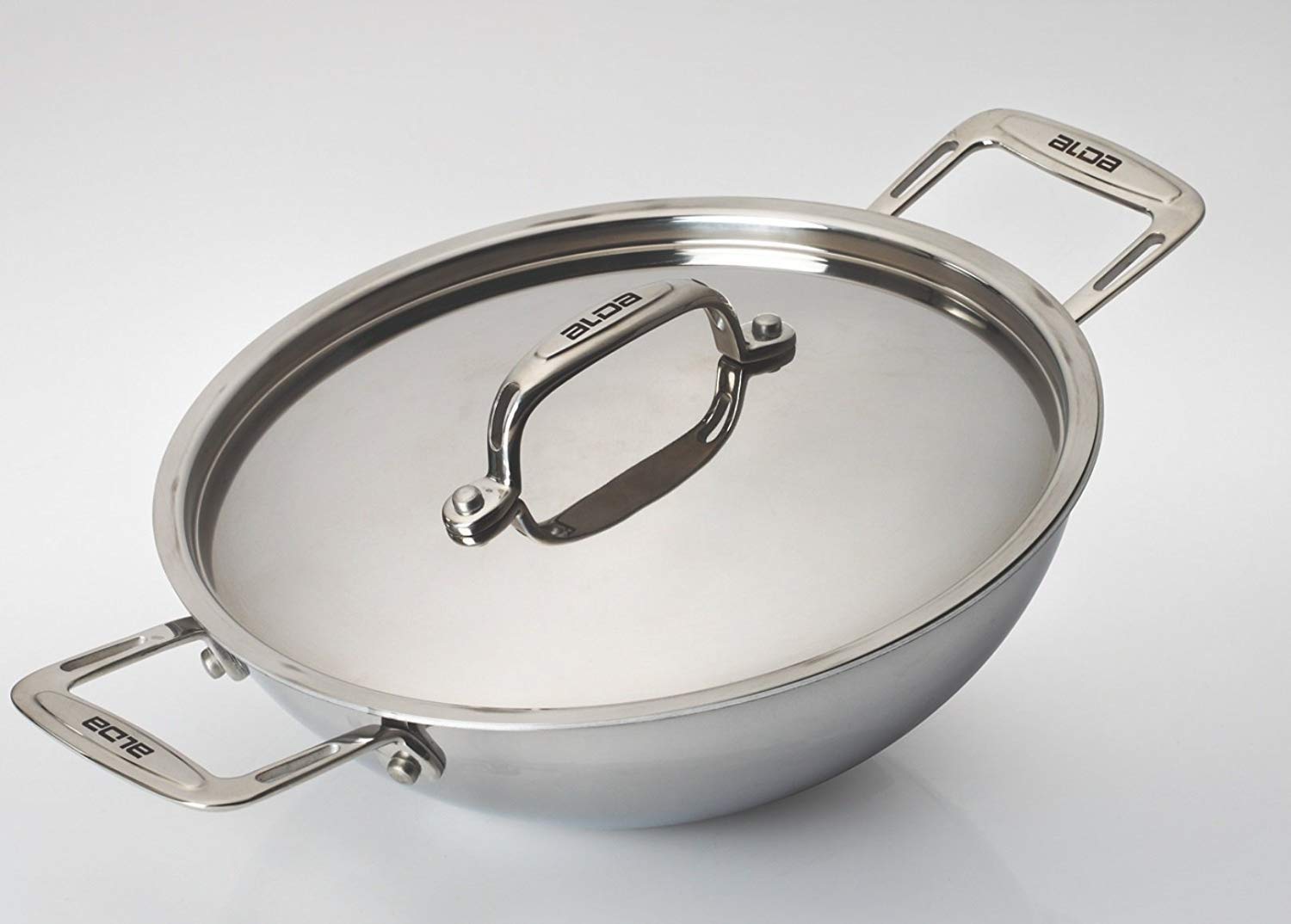 Buy Alda TriPly Stainless Steel Wok Pan 26 cm 3.5 LTR with Lid Online