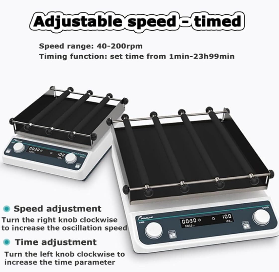 Lab Digital Orbital Shaker, LED Digital Display Speed and Time, Digital Orbital Shaker,Rotator Shaker Laboratory, Orbital Rotator Shaker with Timed Mode(OS20Pro)