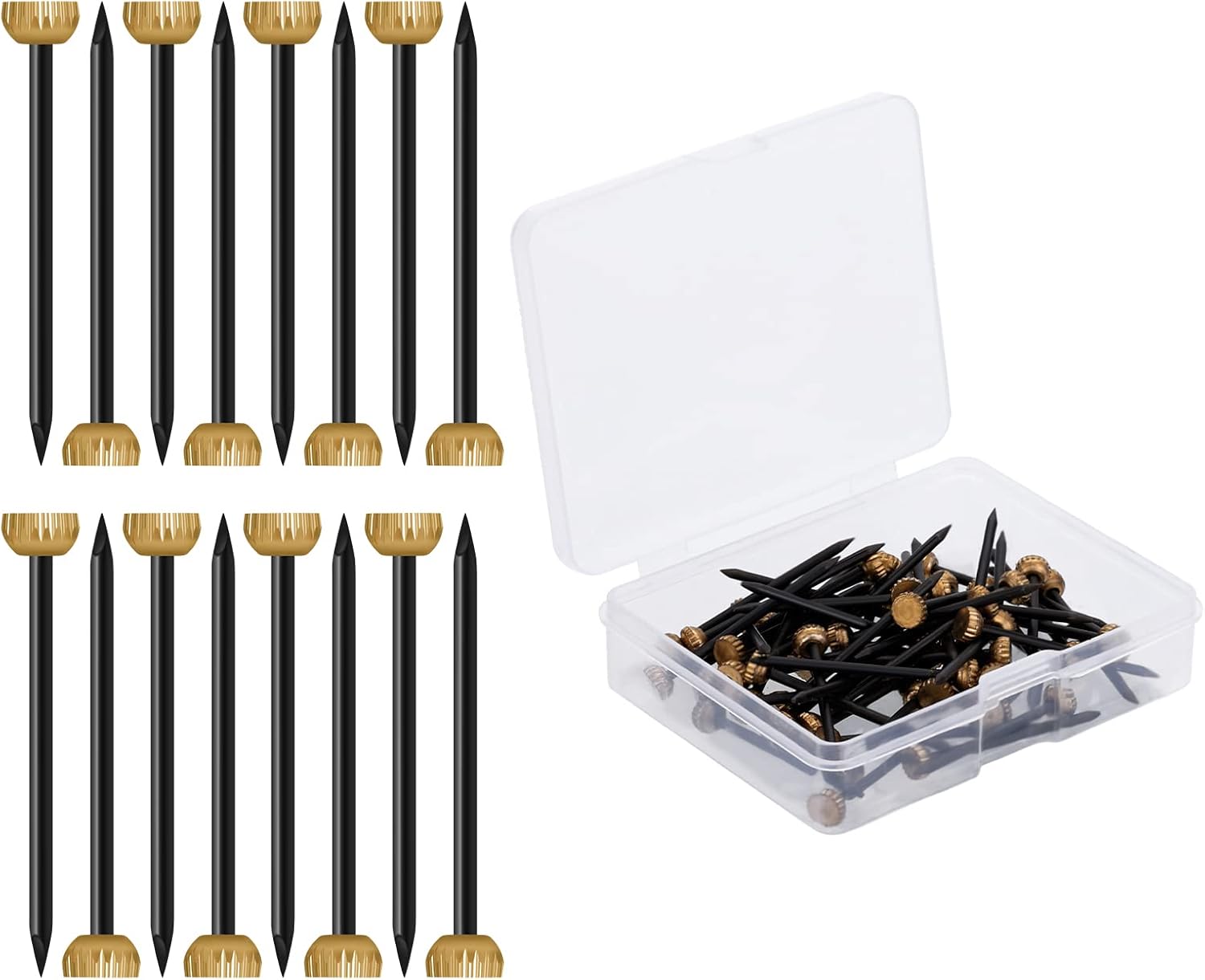 Produktbild von 50 Stück Bildernägel Bilderhaken Zum Nageln Messingkopf Betonnägel Als Bilder Aufhängen