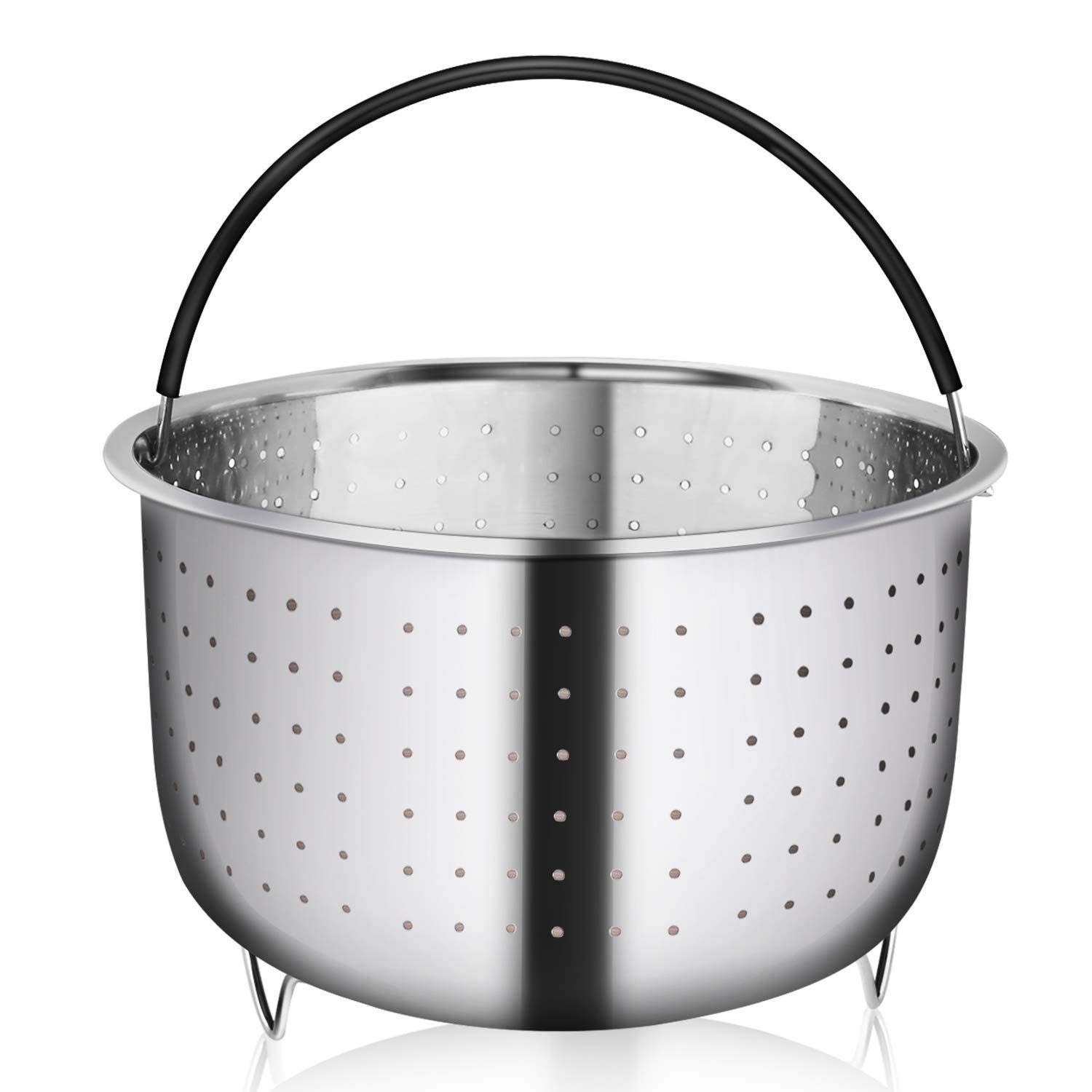 PurrsianKitty Stainless Steel Steamer Basket Compatible with Instant Pot  Accessories Fits Instant pot 8qt ONLY, and Other Cookers, Silicone Covered
