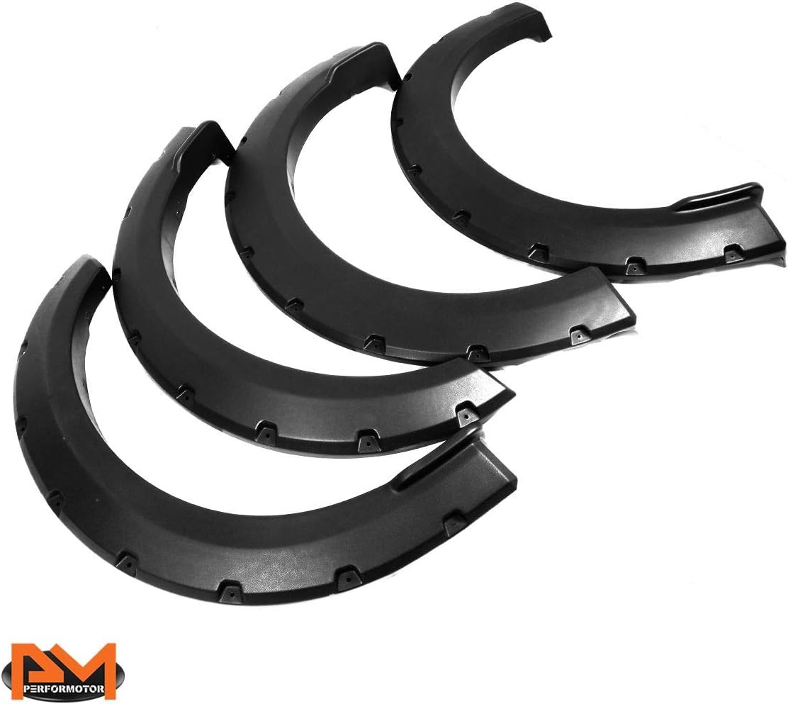 [4Pcs-Set] Pocket Style Wheel Fender Flares Compatible with 15-17 Ford F-150,Matte Black