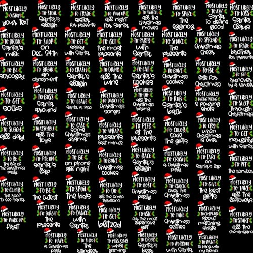 Christmas Family Shirts Most Likely to, Christmas Quote Most Likely to T-Shirts Matching Family Pajamas Holiday Outfits (Multicolor)3