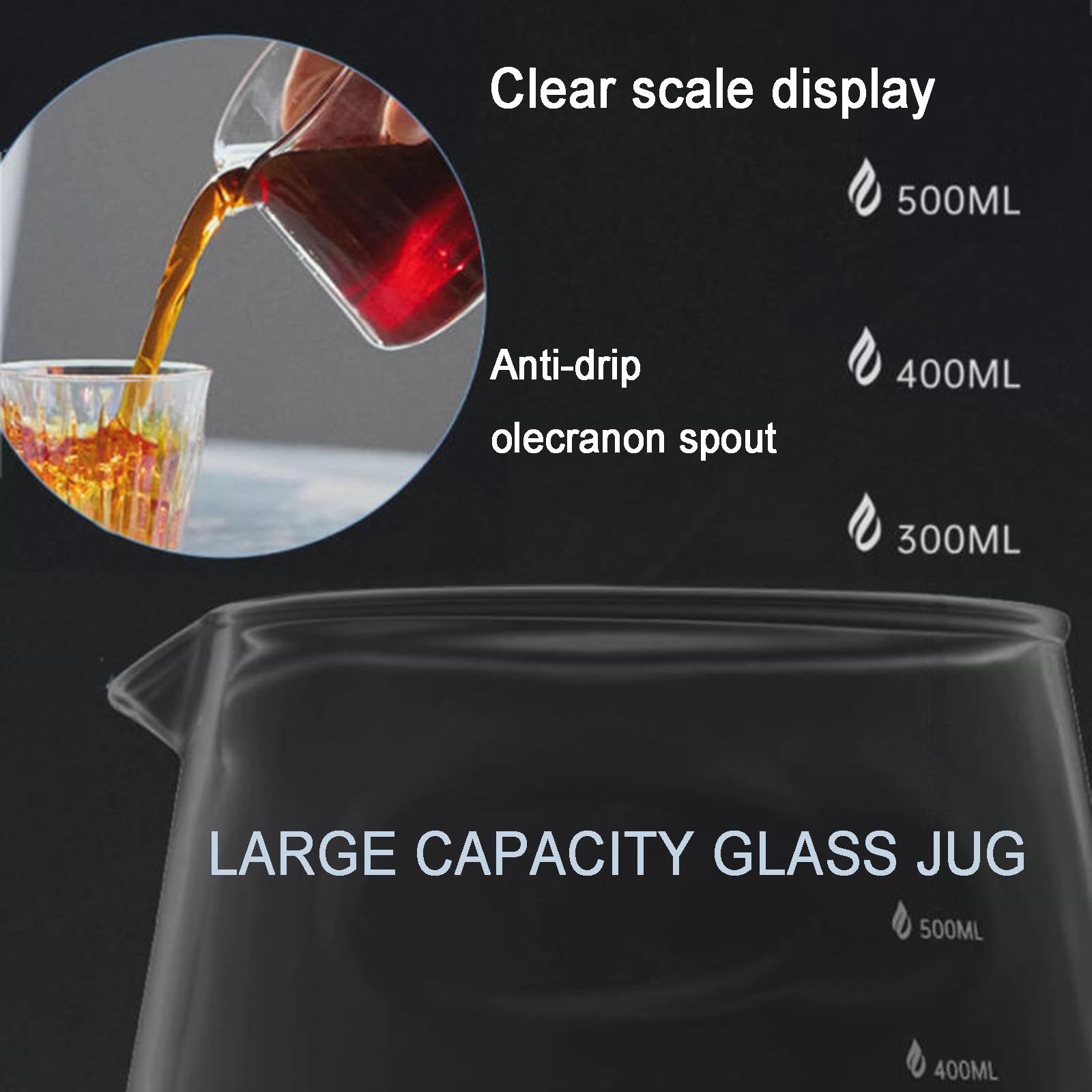 Ekspres do kawy Cold Brew, ekspres do kawy z 6 regulacjami prędkości kroplówki, szklany dzbanek 600 ml, zaparzenia 2-5 filiżanek, idealny do barów, klubów, imprez