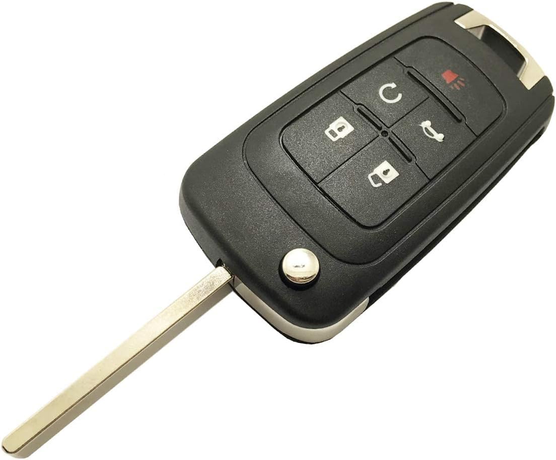 Simple Setup Flip Folding Replacement Key Fob fit for Chevy Cruze Malibu Camaro Equinox Sonic Impala Terrain Compatible Buick Regal Keyless Entry Fob Key OHT01060512