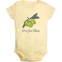 iDzn O is for Olive Funny Rompers, Newborn Baby Bodysuits, Infant Cute Jumpsuits, 0-24 Months Babies One-Piece Outfits