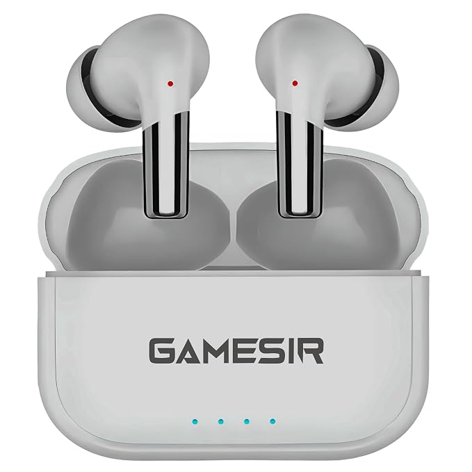 GameSir Fusionbeatx Pro Wireless Noise Cancelling In Earbuds-Sound Optimize, 42H Playtime, 45Ms Low Latency, 12Mm Bass Drivers, Zen Enc Mic, Ipx5 Water Resistance, Bluetooth 5.3, Type-C Charging(Grey)