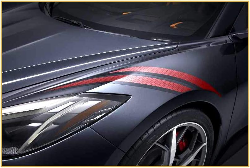 Carbon Flash Fender Stripes Hash Marks For 2020-2025 C8 Corvette Vinyl Decals - Foto 2