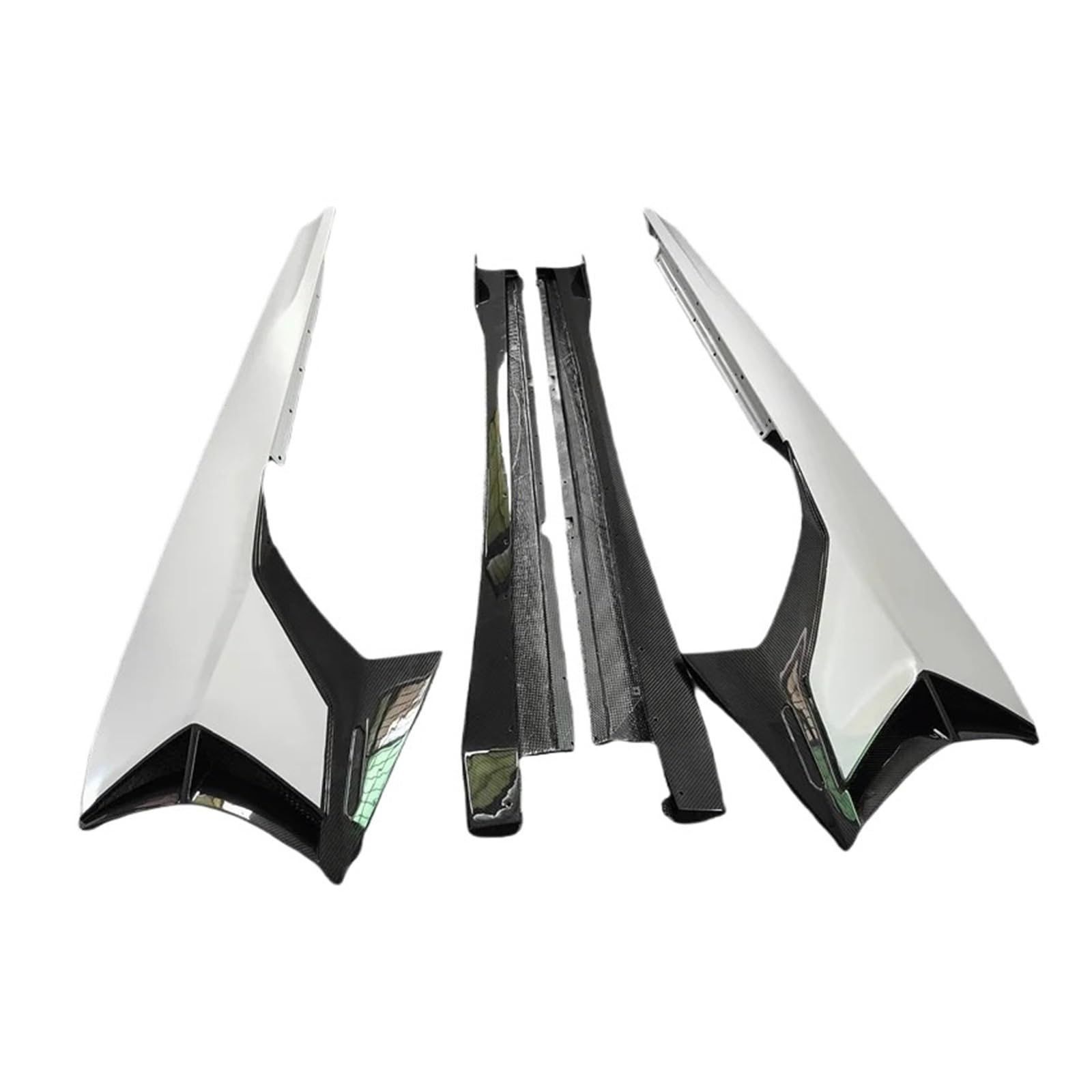 Half Carbon Fiber Side Skirt Four Piece Body Kit Compatible For Lamborghini Aventador LP700 LP720 Upgraded SVJ Style Body Kit
