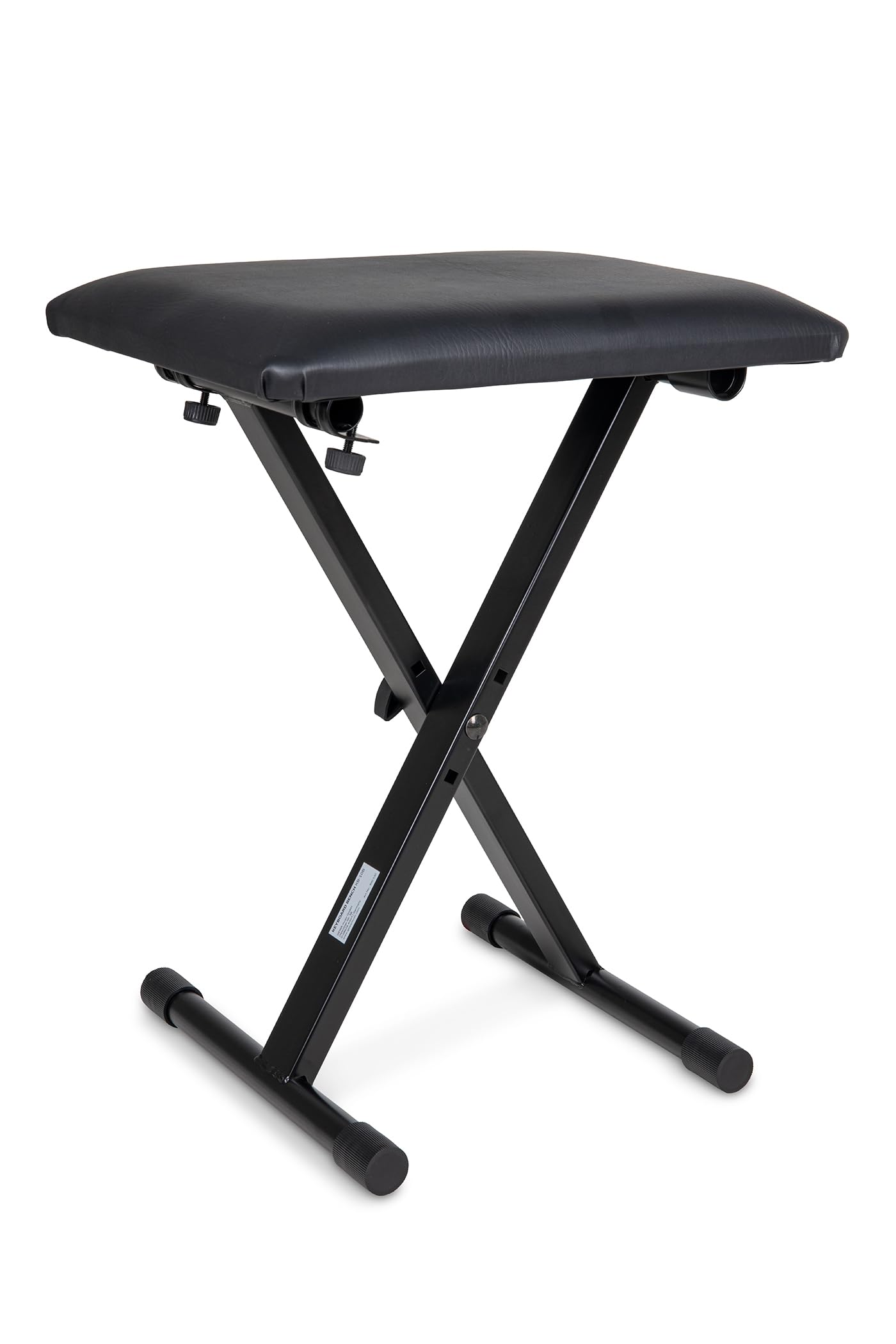 GEWA banc de clavier noir, réglable en hauteur 3 positions, assise en similicuir noir 43x31 cm, rembourrage 3 cm