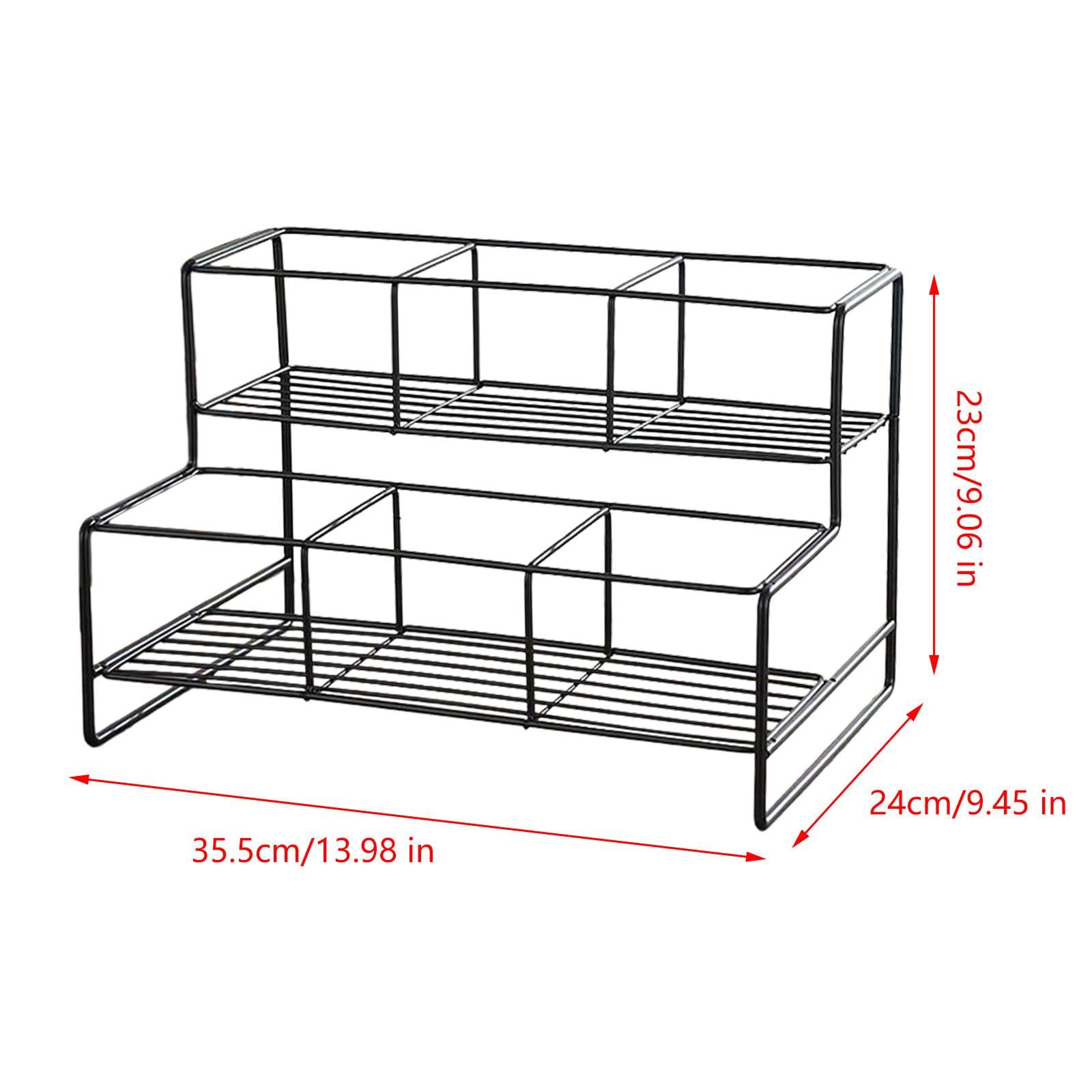 Étagère à Sirops, étagère à épices – Montage et Nettoyage Faciles, Pratique et de Haute Qualité – Idéale pour Les à Café et Les de Cuisine, Grilles à Double