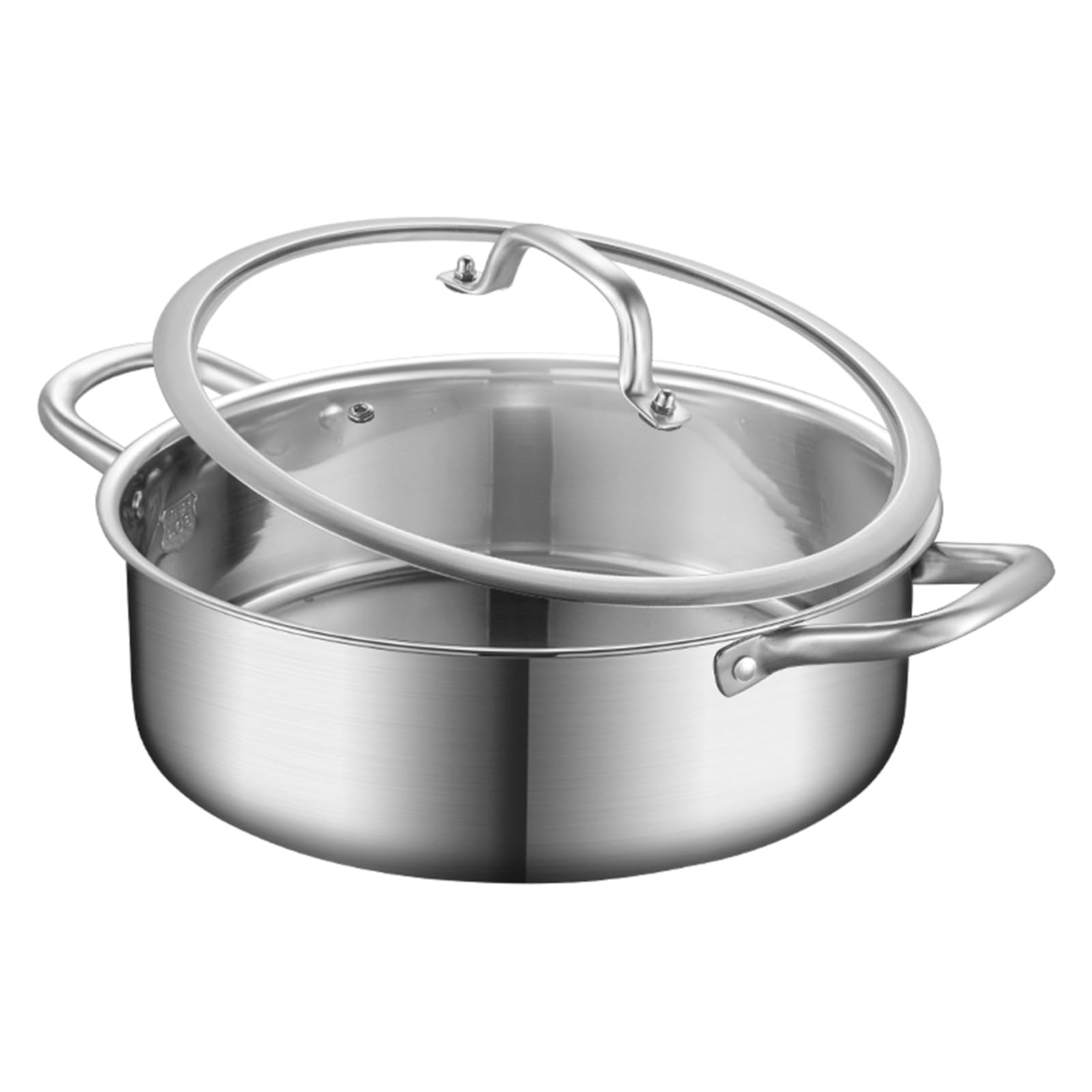 Tsophreniq Family Double Cooking Pots 304 Stainless Steels with Glass Lid Ensuring and Efficiency in Meal Preparation Soup with Divider