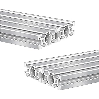 4 Pcs 500mm (19.7inch) Aluminum Extrusion V Slot 2020 European Standard Anodized Profile Frame Machine for 3D Printer Parts Linear Rail CNC DIY Equipment, Electrophoresis Silver,