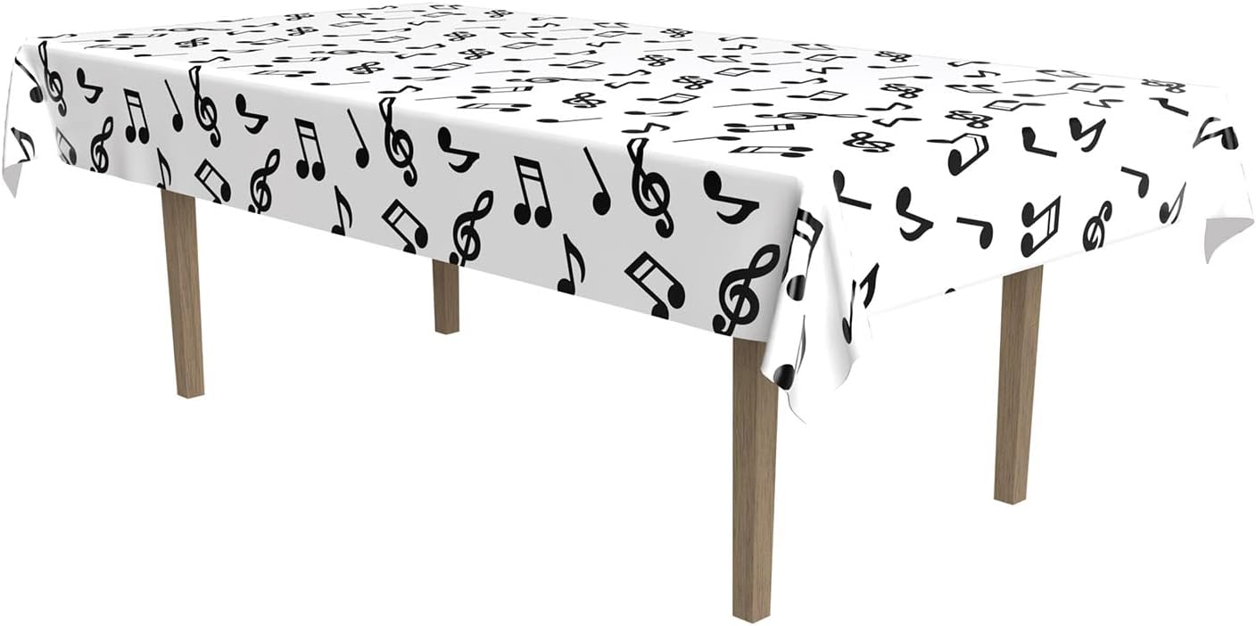 Musical Notes Tablecover Party Accessory (1 count) (1/Pkg) : Home & Kitchen