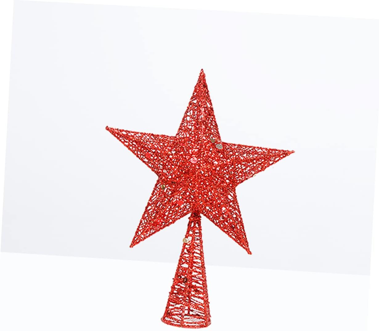 YYZKYTO Ornament Point Five Topper Christmas Ornaments Glitter Cm Wrought Glittering Decoration Iron Tree Star Toppers Supplies Home Party Holiday Treetop for Decor Gold Commemoration Day