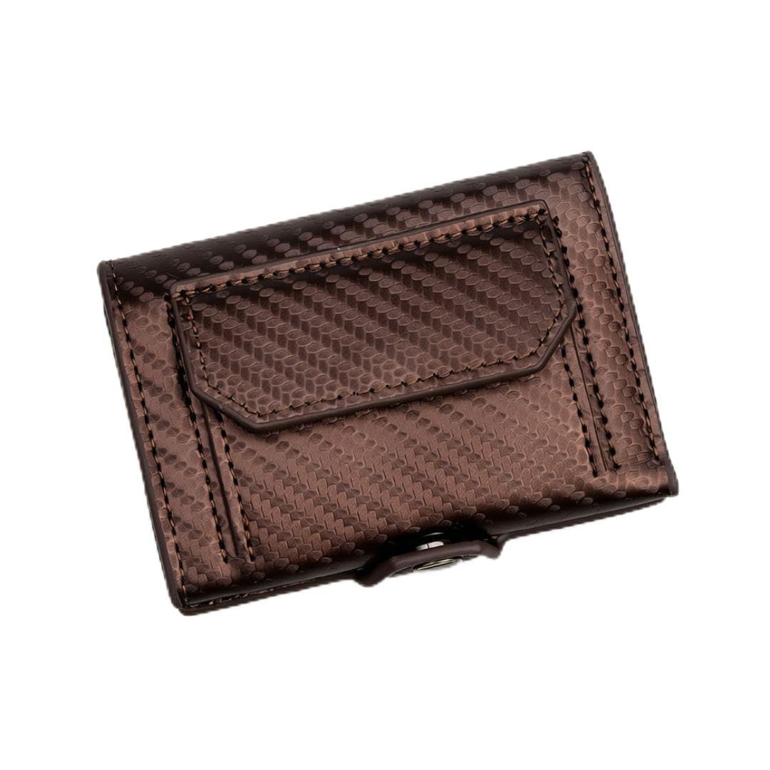 bracevor Trendy Trifold Wallet Cardholder, 8-Pocket Design, Carbon-Fibre Textured Finish - Chocolate Brown-picture-29