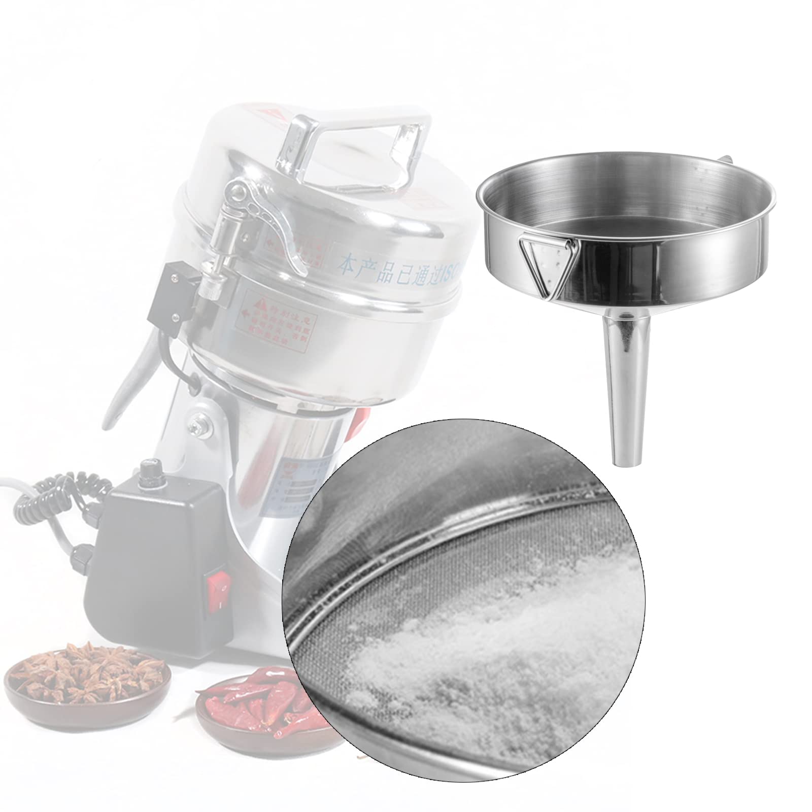 Imbuto in acciaio inox da 7 pollici con schermo filtrante saldato a maglia 120 per il trasferimento di liquidi, olio, polvere, resina
