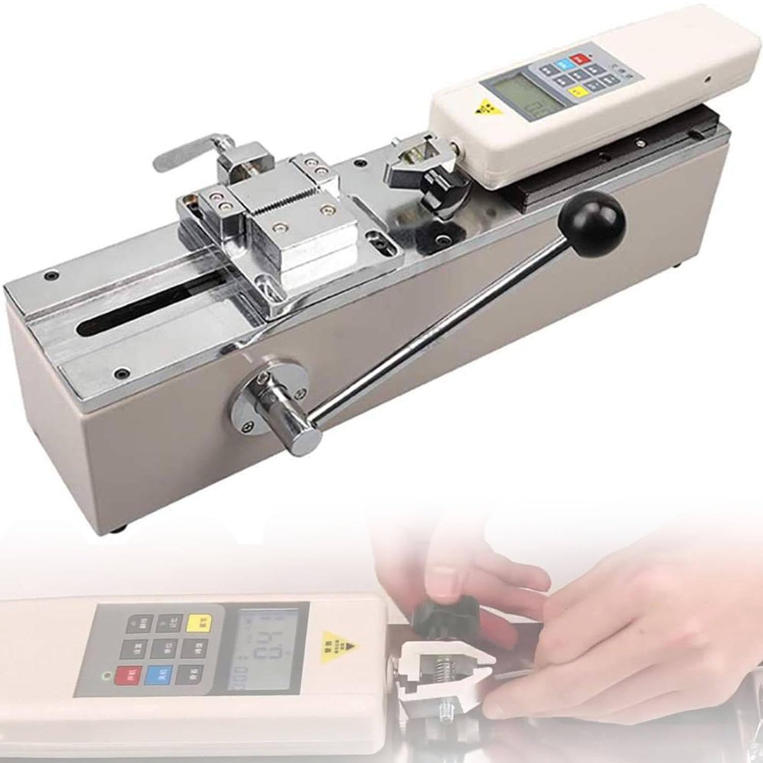 Dinamómetro digital de fuerza de tracción de 500 N, dinamómetro horizontal manual digital de empuje y tracción HPH, comprobador de fuerza, equipo de prueba de fuerza con soporte de montaje