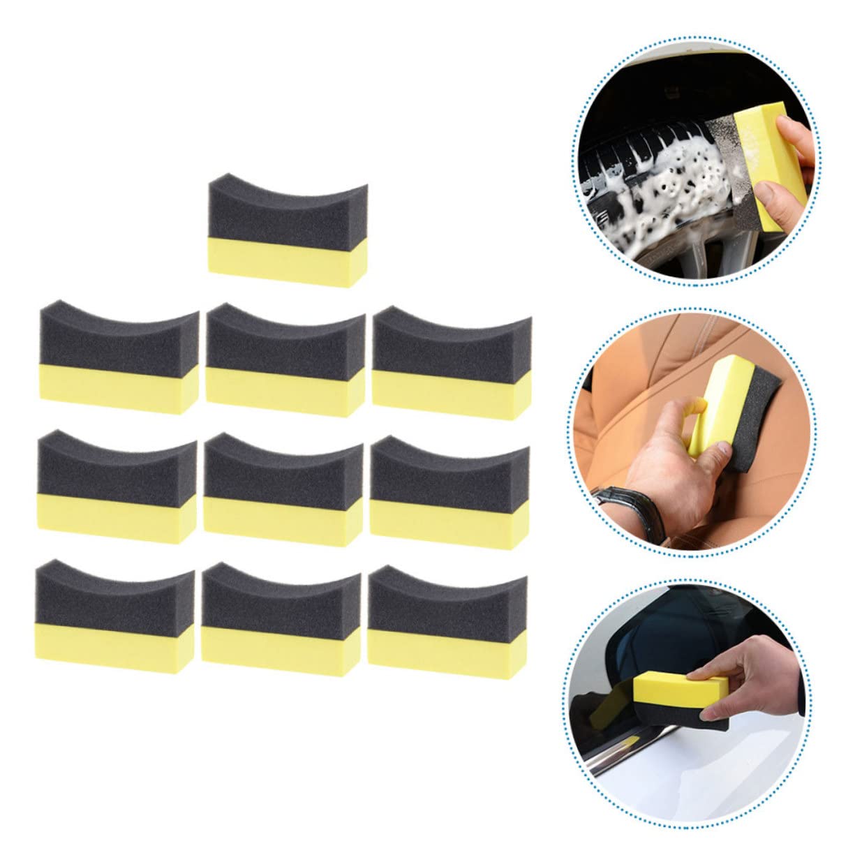 ULTECHNOVO 40 STK Autowaschschwamm Mikrofaserhandtücher Für Autos Mikrofaserschwamm Fürs Auto Autowachsspray Mikrofaser- Wachskissen Schaum -Pads Sprühen Blase Verbund Pe