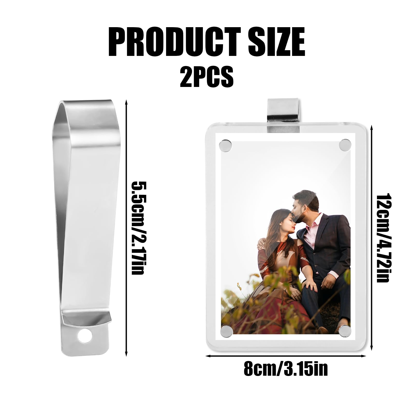 Tinoaly 2pcs Car Sun Visor Photo Holders, Acrylic Magnetic Design Photo Car Visor Clip Car Sun Picture Frame Car Photo Display Accessories for Most Car Visors(Transparent)