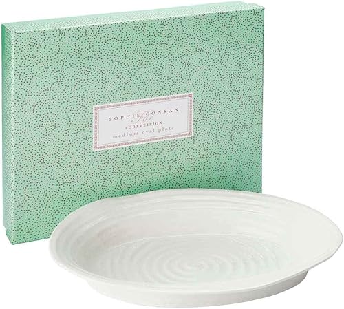 Miniatura 3 de Portmeirion Sophie Conran - Bandeja ovalada mediana blanca para aperitivos, aperitivos y sándwiches, 14.5 x 12 pulgadas, apta para lavavajillas y