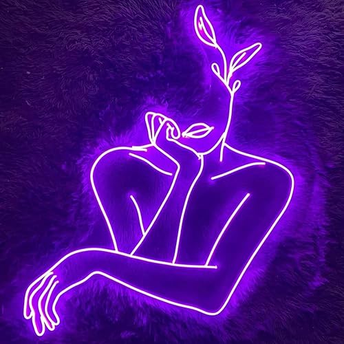 Letreros de neón de mujer para decoración de pared, luz LED de neón para decoración de habitación, decoración de dormitorio, arte abstracto, regalo