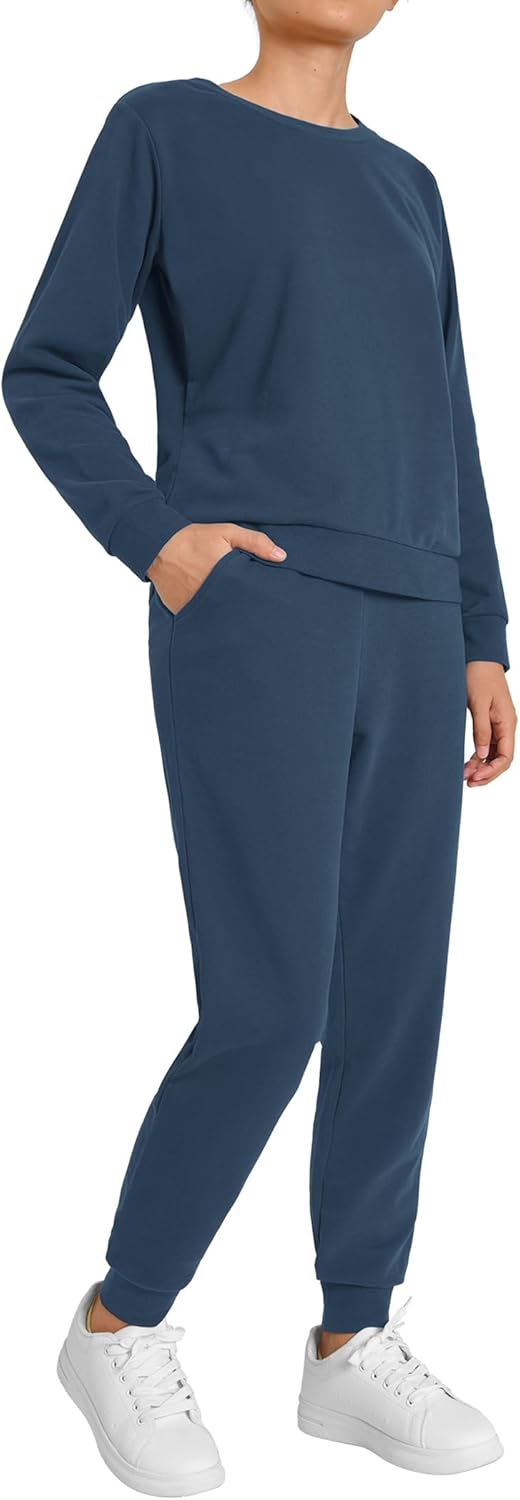 Weintee Women’s Petite Jogging Set Pullover Sweatshirt and Sweatpants 2 Piece Sweatsuits