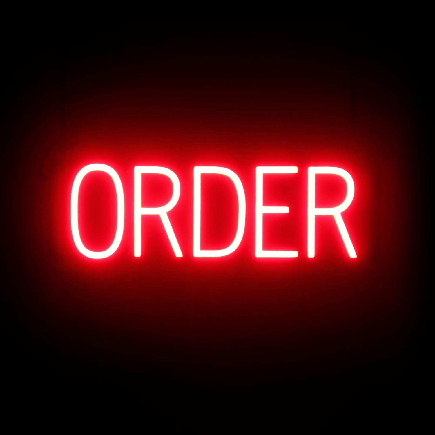 SpellBrite ORDER Sign | Order & Pickup-Related Sign with Neon Look, Red LED Light Source | 20.3" x 6.3"