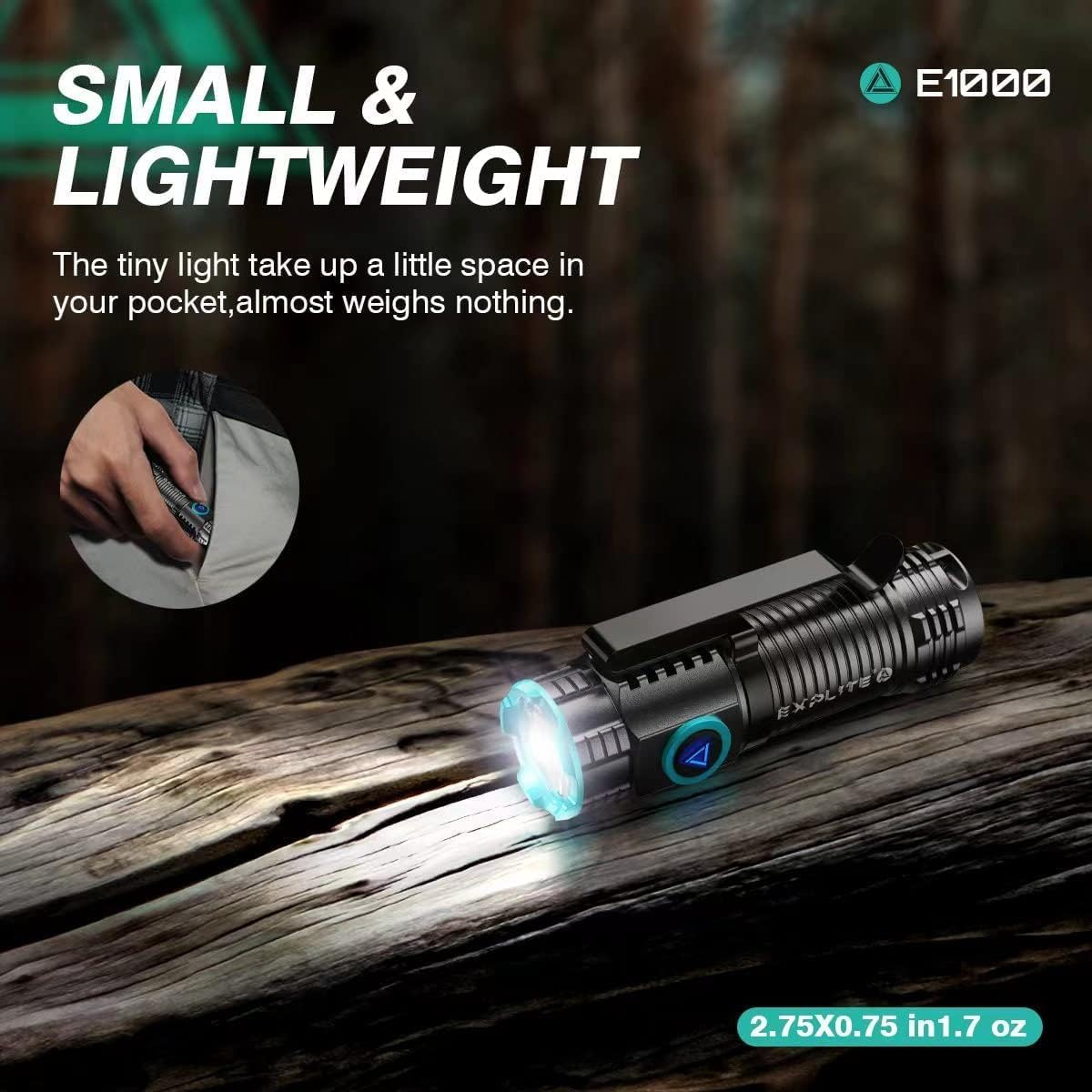 LED Mini Flashlight Rechargeable Dual Power USB-C, Compact, Super Bright, Magnetic Keychain Clip, Powerful High Lumens Keyring Small Pocket Flash Light for Camping, Emergency, Outdoor, EDC