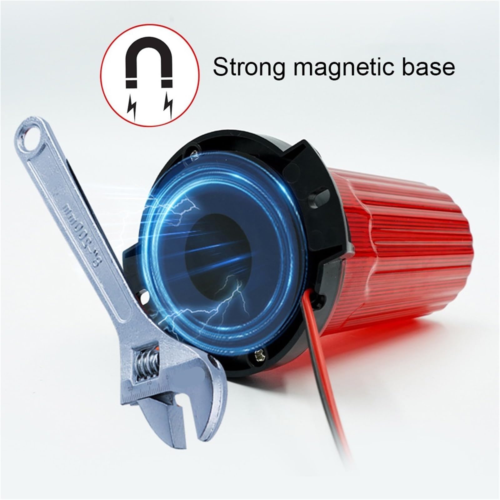 Luz estroboscópica de emergencia azul con base magnética y 54 LED for coche, policía, luz de advertencia intermitente for techo, 12V/24V, lámpara de seguridad for vehículos(Red)