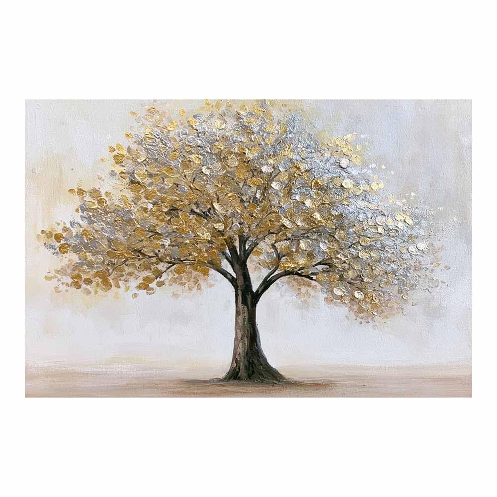 XENIOU Tree Wall Art Golden marble tree canvas painting wall art, Living Room Bedroom Hallway Stairs Decoration.(Multicolor)-70x100cm Unframed