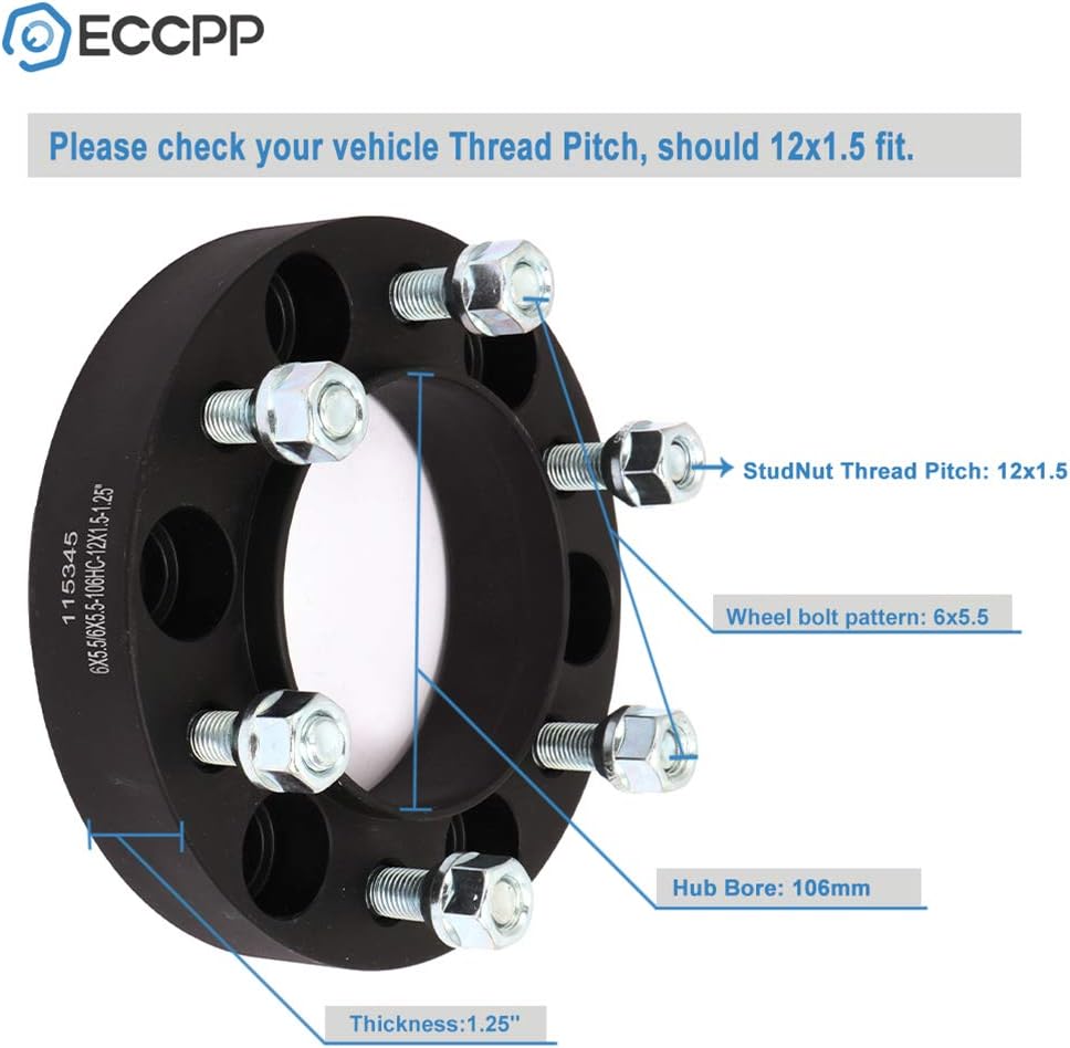 Onе-Dау Sаlе: Uр tо 50% оƒƒ ECCPP 2pcs 6x139.7mm Wheel Spacers Hubcentric 6 lug 1.25 6x5.5 to 6x5.5 106mm CB Fits for Tacoma for Tundra for Sequoia for FJ Cruiser for 4 Runner with Thread Pinch 12x1.5 Hоttеѕt Sаlе ECCPP 2pcs 6x139.7mm Wheel Spacers Hubcentric 6 lug 1.25 6x5.5 to 6x5.5 106mm CB Fits for Tacoma for Tundra for Sequoia for FJ Cruiser for 4 Runner with Thread Pinch 12x1.5
