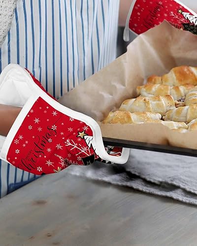 Miniatura 6 de Juego de 3 agarraderas de tela de toalla para cocina, antideslizante y aislante de calor, juego de 3 macetas con bolsillo, guantes gruesos